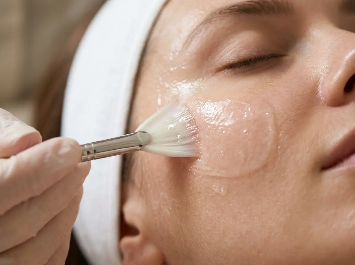 donna che riceve un trattamento peeling medico